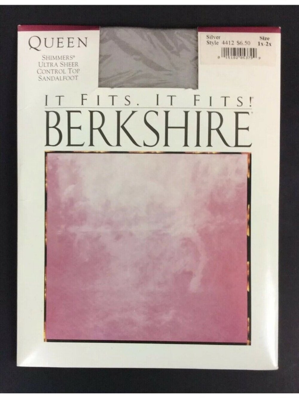 Berkshire Shimmers Pantyhose Queen 1X-2X Silver Control Top Sandalfoot 4412